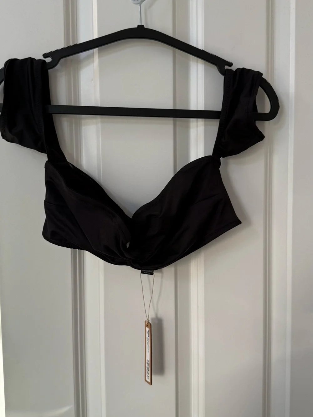 NWT SKIMS 3 pc Swim Triangle Top/Boyshorts in Neon Orchid/Off Shoulder in Onyx